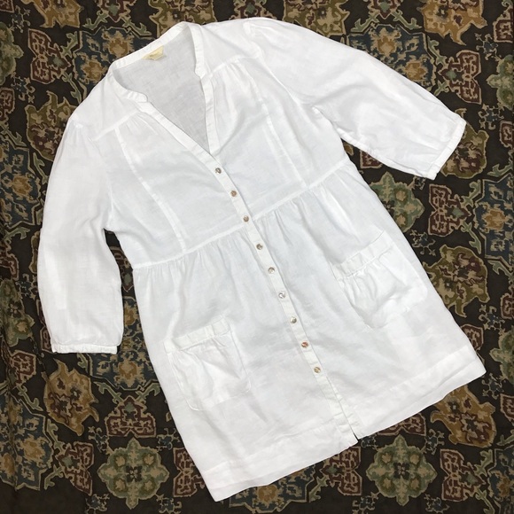 monsoon white linen dress